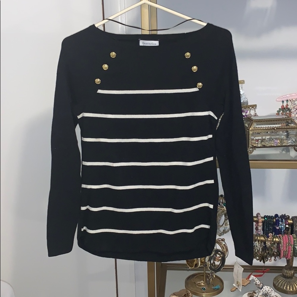 Black striped sweater XS new with tags !